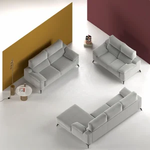 Sofá cómodo con tapizado suave y diseño ergonómico